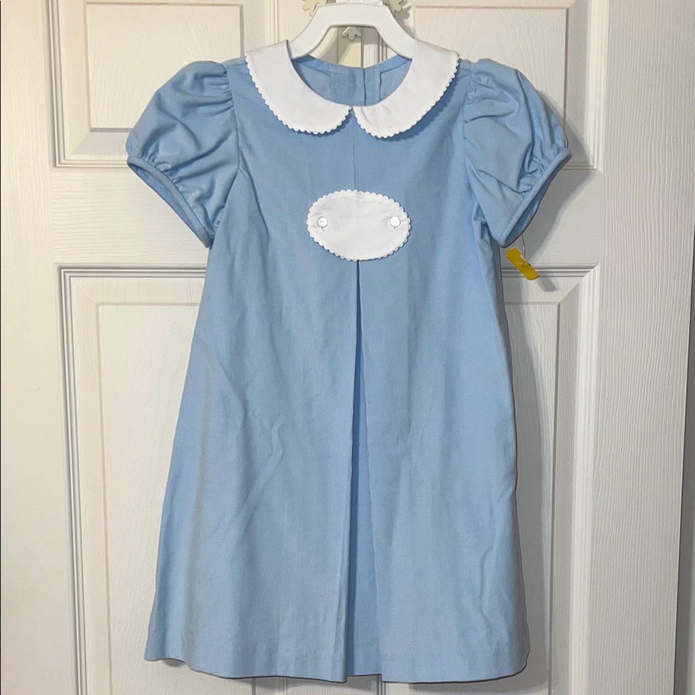 Funtasia Girls Blue Dress with White Collar.  Great for Monogramming!
